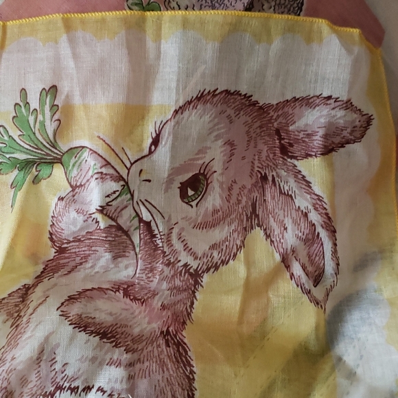 Child's handkerchiefs 9.25" lamb, duckling & bunn - Picture 3 of 5